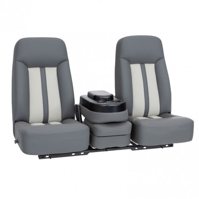 Qualitex Nautilus 40-20-40 Truck Bench Seat, Fold-Forward & Recline Backs, Flip-Up Center Console w/ Storage, Fabric, Vinyl, or Leather, 20+ Colors