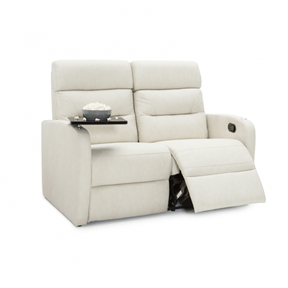 Qualitex Tribute RV Loveseat Recliner, Ultimate Leather, Manual Recline, Macadamia
