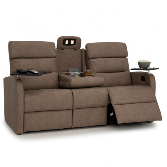 Qualitex Tribute RV Double Recliner Sofa, Manual Headrest, Manual Recline, Desert Taupe