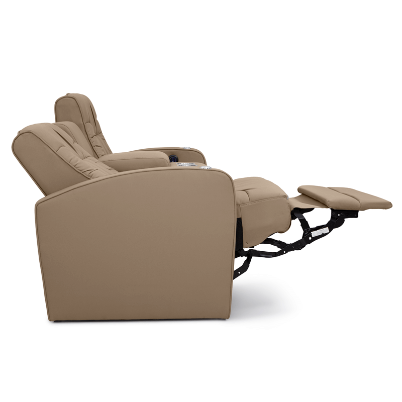 Qualitex De Leon RV Loveseat w/ Storage Console, Ultimate Leather, Two-Tone, Power Recline