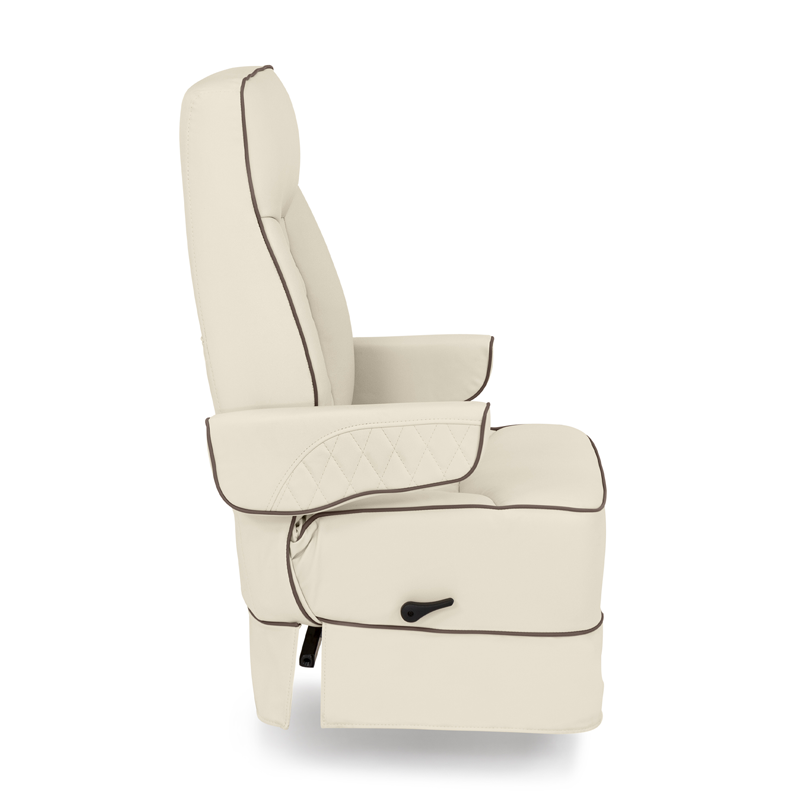 Side of Qualitex Gravitas RV Captain Chair. Two Tone