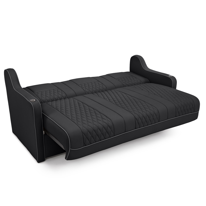 Opened Up Gravitas DX Two Tone RV Sofa Bed