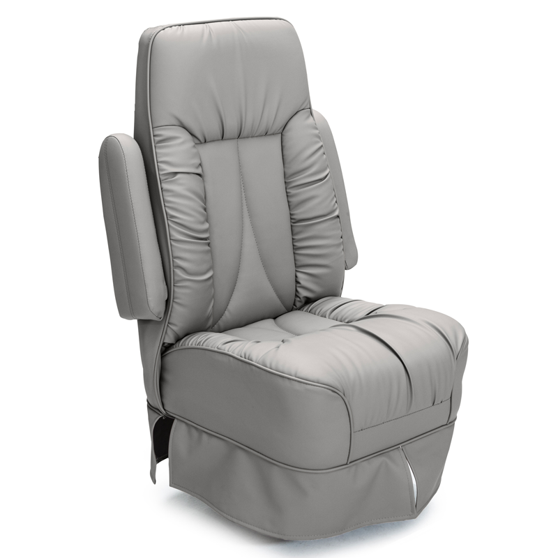 Qualitex De Leon Van Captain Chair, Ultimate Leather, Ash