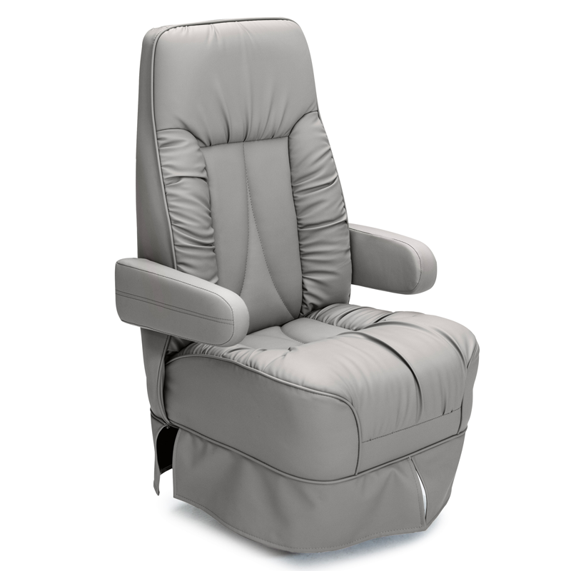 Qualitex De Leon Van Captain Chair, Ultimate Leather, Ash