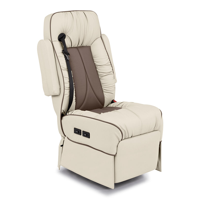 De Leon Integrated Seatbelt Sprinter Captain Chair Two Tone Arms Up