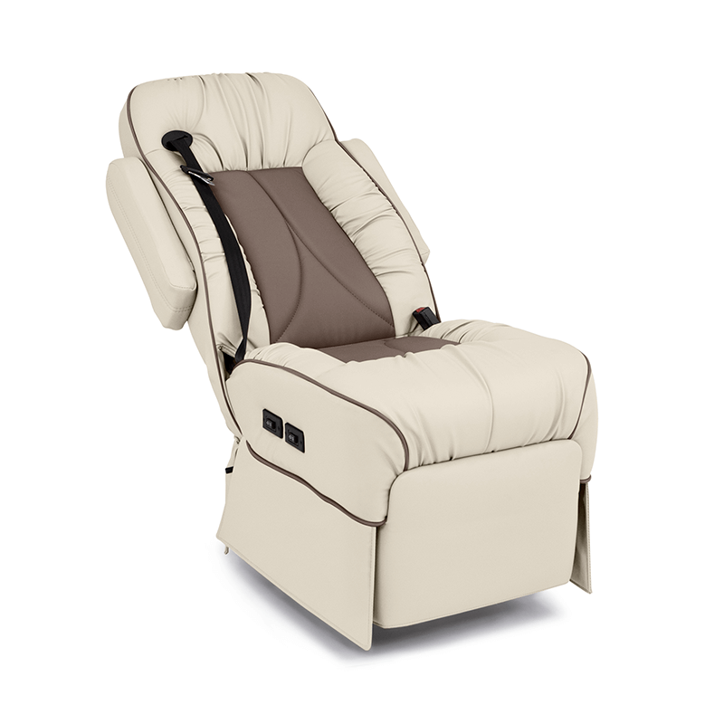 De Leon Integrated Seatbelt Sprinter Captain Chair Two Tone Reclined Back