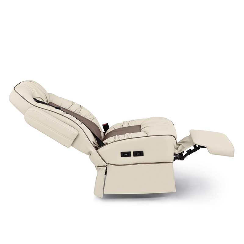 Reclined Side of De Leon Integrated Seatbelt Sprinter Captain Chair Two Tone