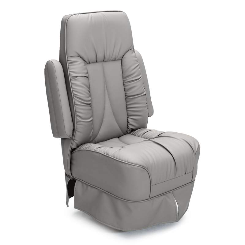 Qualitex De Leon RV Captain Chair, Ultimate Leather, Ash