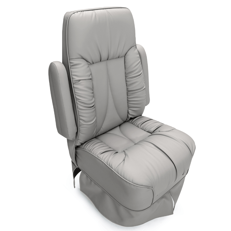 Qualitex De Leon RV Captain Chair, Ultimate Leather, Ash
