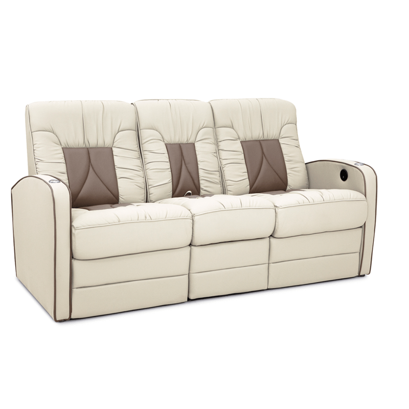 Qualitex De Leon RV Double Recliner Sofa, Ultimate Leather, Power Recline
