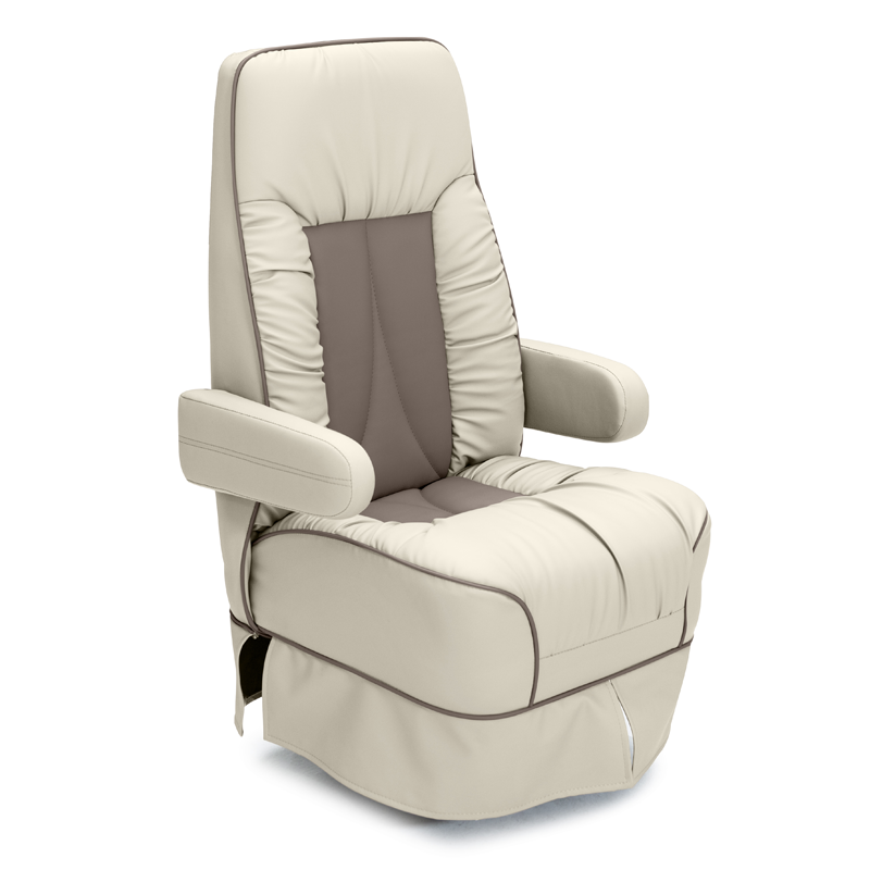 Qualitex De Leon RV Captain Chair, Ultimate Leather, Bisque & Lt. Antelope