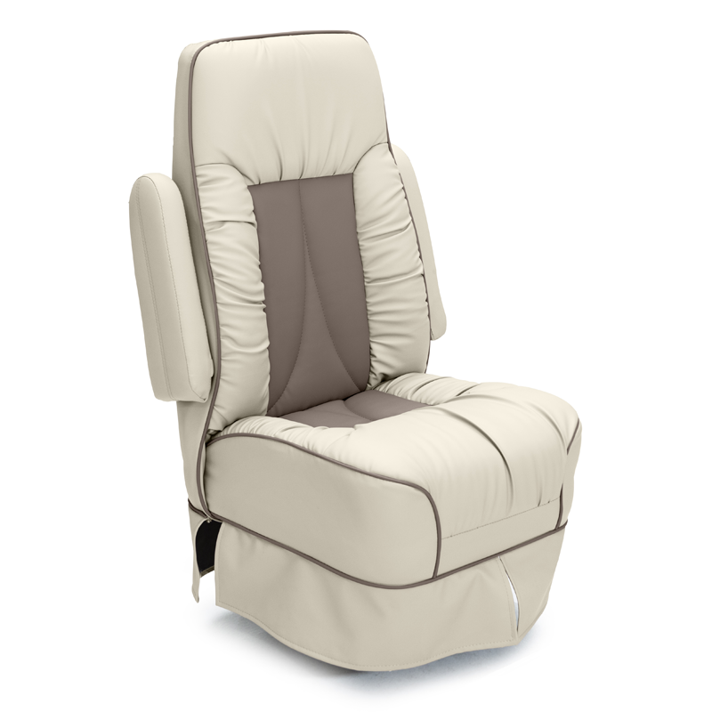 Qualitex De Leon Sprinter Captain Chair, Ultimate Leather, Bisque & Lt. Antelope