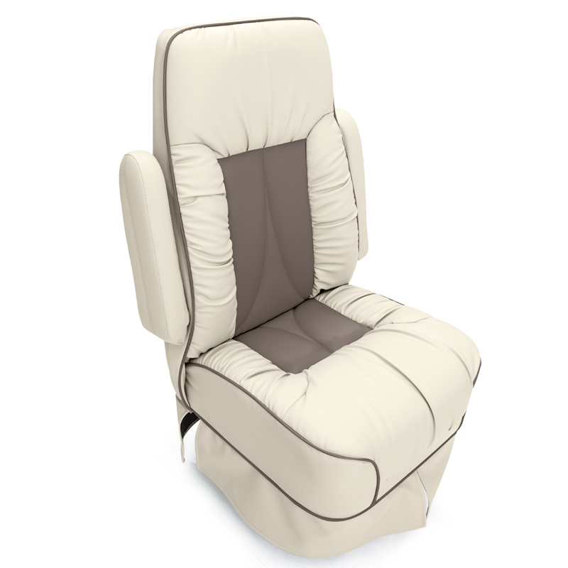 Qualitex De Leon Sprinter Captain Chair, Ultimate Leather, Bisque & Lt. Antelope