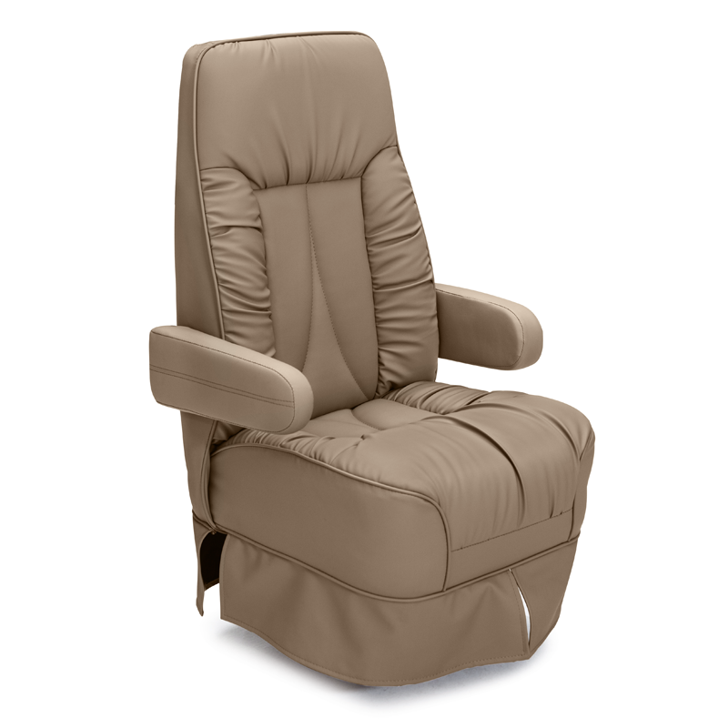Qualitex De Leon RV Captain Chair, Ultimate Leather, Lt. Sand