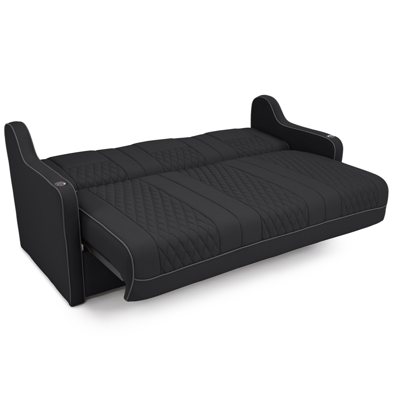 Opened Up Gravitas DX Two Tone RV Sofa Bed