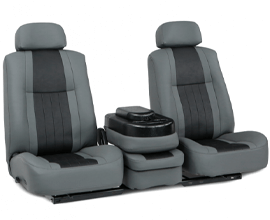 Qualitex American Classic 40-20-40 Truck Bench Seat, Fold-Forward & Recline Backs, Flip-Up Center Console w/ Storage, Fabric, Vinyl, or Leather, 20+ Colors