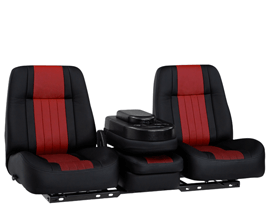 Qualitex American Classic Low Back 40-20-40 Truck Bench Seat, Two-Tone, Leather