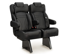 Qualitex Sprinter VIP Passenger Van 2-Seat Replacement Row Kit (2007-2018, & 2019+), 44.5" Wide, Ultimate Leather 