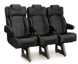 Qualitex Sprinter VIP Passenger Van 3-Seat Replacement Row Kit (2007-2018, & 2019+), 68.75" Wide, Ultimate Leather