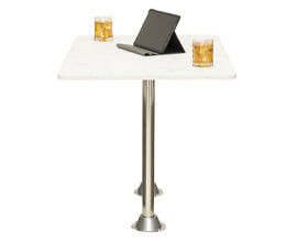 Qualitex 40", 44", 48" L x 23.5" W Blanco RV Dinette Table w/ Dual Pedestals & Base