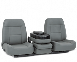 Qualitex Express Low Back 40-20-40 Truck Bench Seat, Fold-Forward & Recline Backs, Flip-Up Center Console w/ Storage, Fabric, Vinyl, or Leather, 20+ Colors