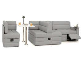 Qualitex Camden RV Grand Room Furniture, Power Kick Out Double Recliner, 144" Wide, Ultimate Material