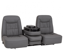 Qualitex K10 40-20-40 Low Back Truck Bench Seat, Fold-Forward & Recline Backs, Flip-Up Center Console w/ Storage, Fabric, Vinyl, or Leather, 20+ Colors