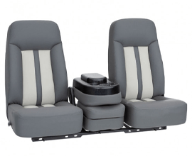 Qualitex Nautilus 40-20-40 SUV Bench Seat, Fold-Forward & Recline Backs, Flip-Up Center Console w/ Storage, Fabric, Vinyl, or Leather, 20+ Colors