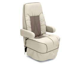 Qualitex De Leon Van Captain Chair, Ultimate Leather, Bisque & Lt. Antelope