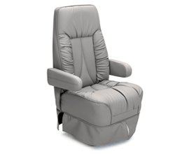 Qualitex De Leon Van Captain Chair, Ultimate Leather, Ash