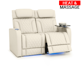 Qualitex Trailside RV Double Recliner Loveseat, Ultimate Leather, Heat & Massage, Power Lumbar, Power Headrest, Power Recline