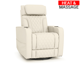 Qualitex Trailside RV Swivel Recliner, Ultimate Leather, Heat & Massage, Power Lumbar, Power Headrest, Power Recline