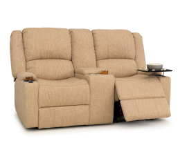 Qualitex Wellington RV Loveseat w/ Storage Console, Performance Fabric, Power Recline