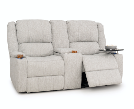 Qualitex Wellington RV Loveseat w/ Storage Console, Performance Fabric, Manual Recline