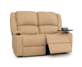 Qualitex Wellington RV Double Recliner Loveseat, Performance Fabric, Power Recline