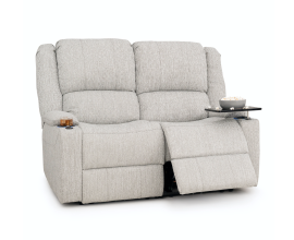 Qualitex Wellington RV Double Recliner Loveseat, Performance Fabric, Manual Recline