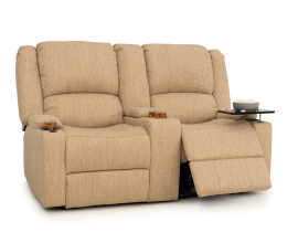 Qualitex Wellington RV Loveseat w/ Thin Storage Console, Performance Fabric, Power Recline