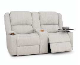 Qualitex Wellington RV Loveseat w/ Thin Storage Console, Performance Fabric, Manual Recline