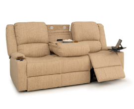 Qualitex Wellington RV Double Recliner Sofa, Performance Fabric, Power Recline