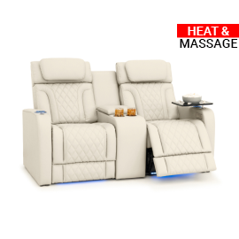 Qualitex Trailside RV Double Recliner Loveseat w/ Console, Ultimate Leather, Heat & Massage, Power Lumbar, Power Headrest, Power Recline