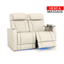 Qualitex Trailside RV Double Recliner Loveseat, Ultimate Leather, Heat & Massage, Power Lumbar, Power Headrest, Power Recline