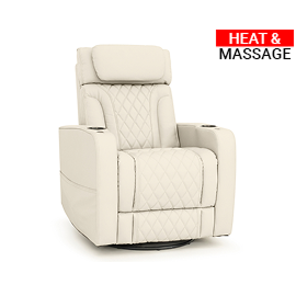 Qualitex Trailside RV Swivel Recliner, Ultimate Leather, Heat & Massage, Power Lumbar, Power Headrest, Power Recline