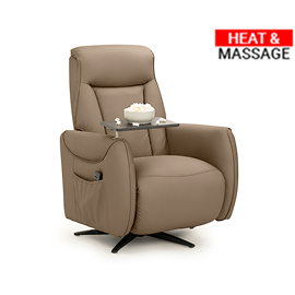 Qualitex Vista RV Euro Recliner, Ultimate Leather, Heat & Massage, Power Lumbar, Power Recline