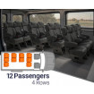 Qualitex Sprinter 18" VIP Passenger Van Seat Replacement Row Kit (2007-2018, & 2019+), 12 Passengers, 4 Rows, Long Wheel Base, Ultimate Leather