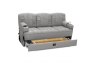 ualitex Belmont 68" RV Sofa Bed, Ultimate Leather, Full Size Bed, Cloud Gray