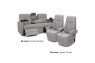 Qualitex Chariot 3-Piece RV Furniture Package, 2 De Leon RV Captain Chairs, Manual Lumbar, 1 De Leon Power RV Double Recliner, Ultimate Leather, Cloud Gray