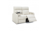 Qualitex Concord RV Loveseat Recliner, Ultimate Leather, Powered Headrest, Power Recline, Macadamia
