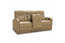 Qualitex De Leon RV Double Recliner Sofa, Ultimate Leather, Manual Recline, Fawn 