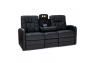 Qualitex De Leon RV Double Recliner Sofa, Ultimate Leather, Manual Recline, Midnight Black