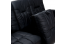 Qualitex De Leon RV Double Recliner Sofa, Ultimate Leather, Manual Recline, Midnight Black